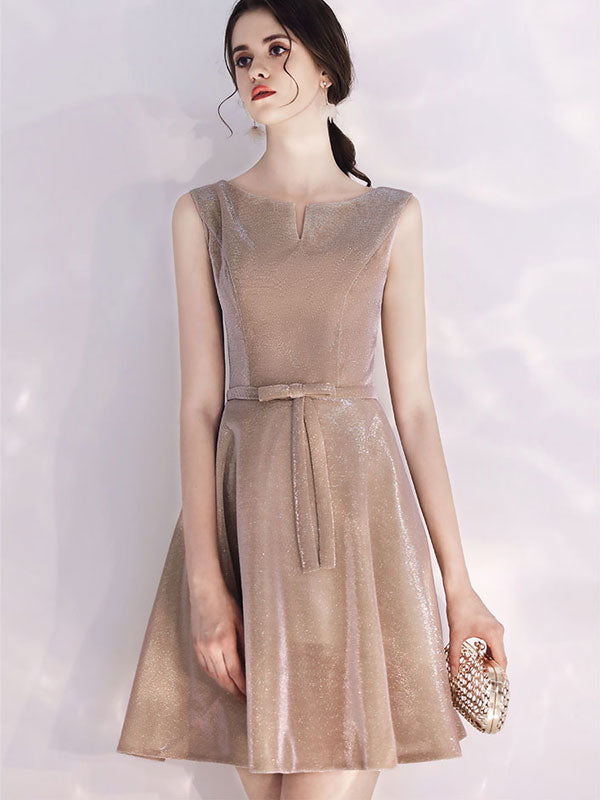 Shimmer Fit & Flare Belt Party Dress