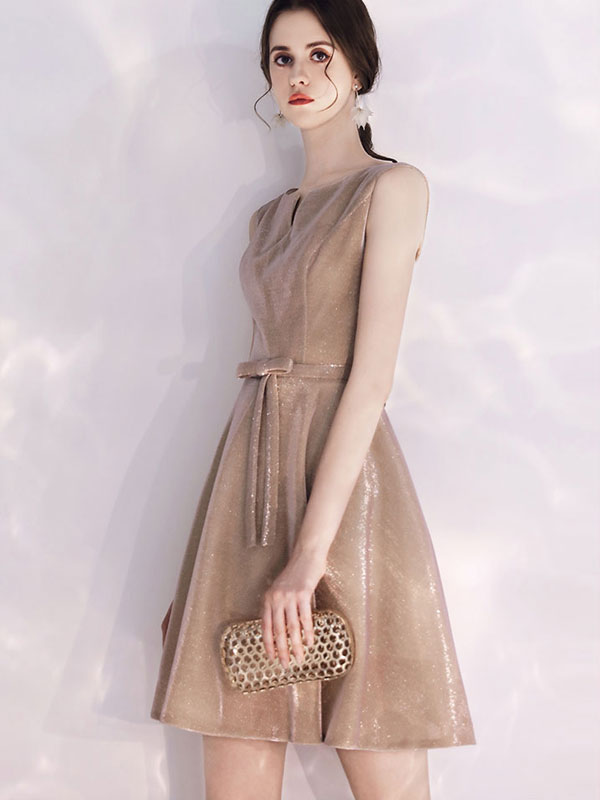Shimmer Fit& Flare Belt Party Dress