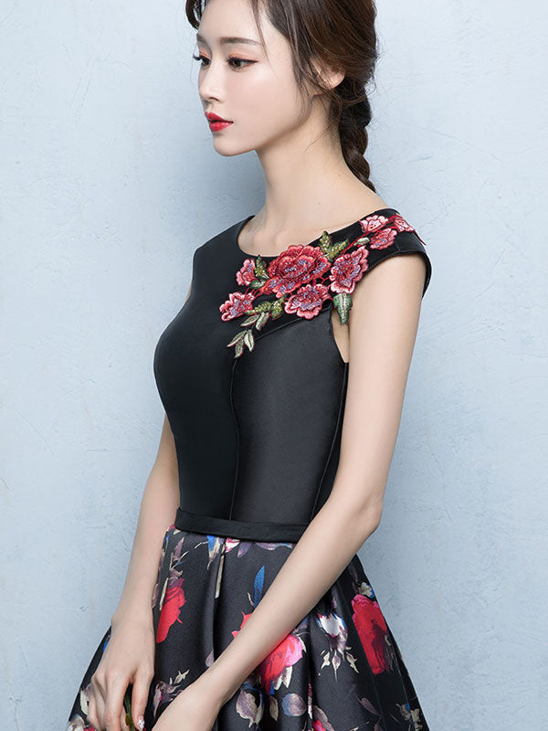 Blossom Print Mid Tea Fit & Flare Prom Dress