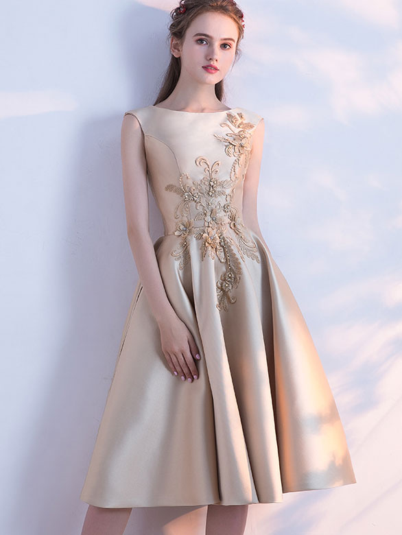 Appliques Fit & Flare Cocktail Dress