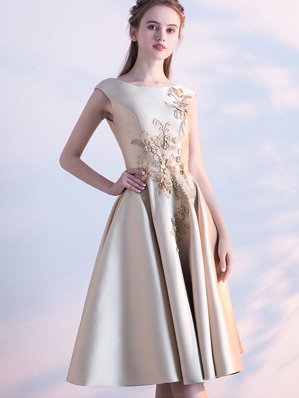 Appliques Fit & Flare Cocktail Dress