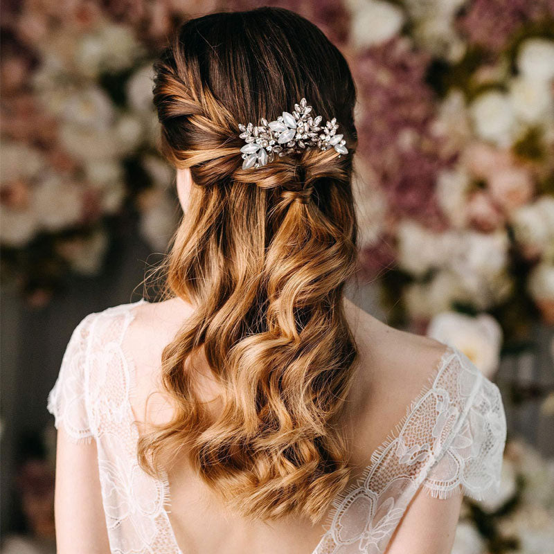 Crystal Brides and Bridesmaids Hair Combs Clips
