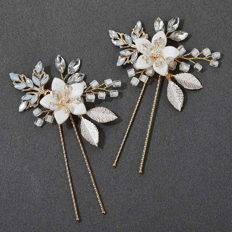Crystal Flower Wedding Bride Bridesmaids Hair Comb Pin