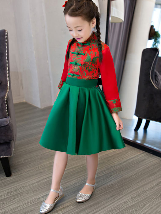 Kids Girl A-Line Cheongsam / Qipao Party Dress