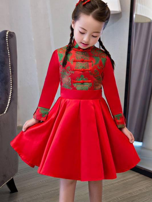 Kids Girl A-Line Cheongsam / Qipao Party Dress