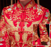 Red Embroidered Phoenix Wedding Bridal Qun Gua
