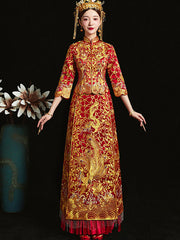 2021 Embroidered Phoenix Wedding Qun Gua & Pleated Skirt