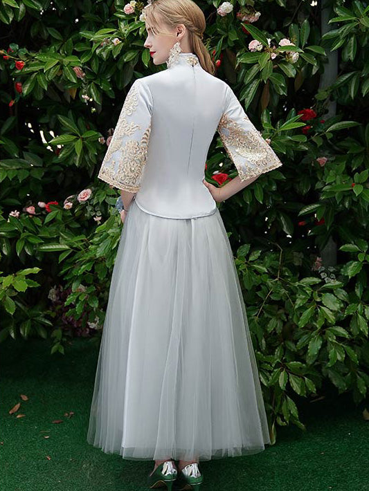 Pink Gray Bridesmaid Wedding Xiu He Qun Kwa