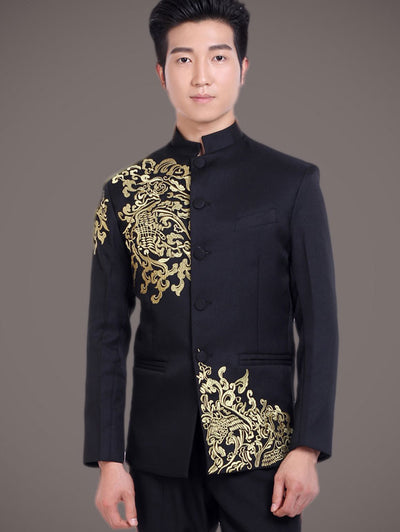 Embroidered Men's Wedding Tang Jacket