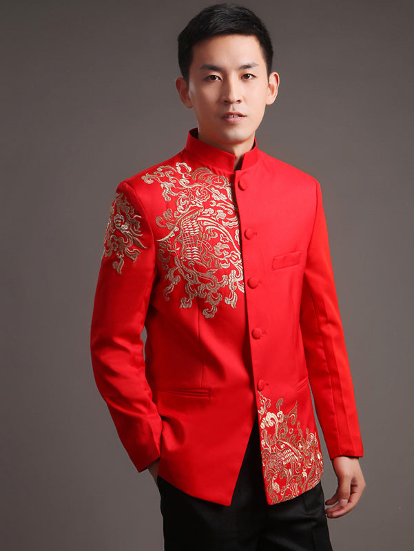 Embroidered Men's Wedding Tang Jacket