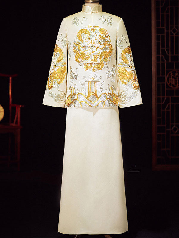 Embroidered Dragon Chinese Traditional Chinese Men's Wedding Suit