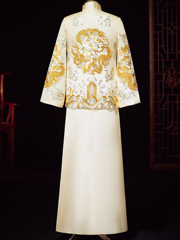 Embroidered Dragon Chinese Traditional Chinese Men's Wedding Suit