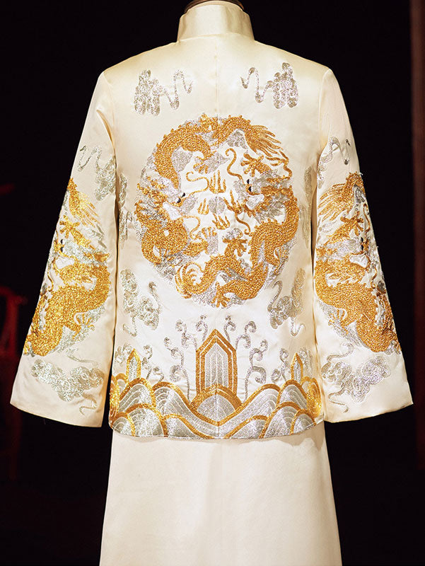 Embroidered Dragon Chinese Traditional Chinese Men's Wedding Suit