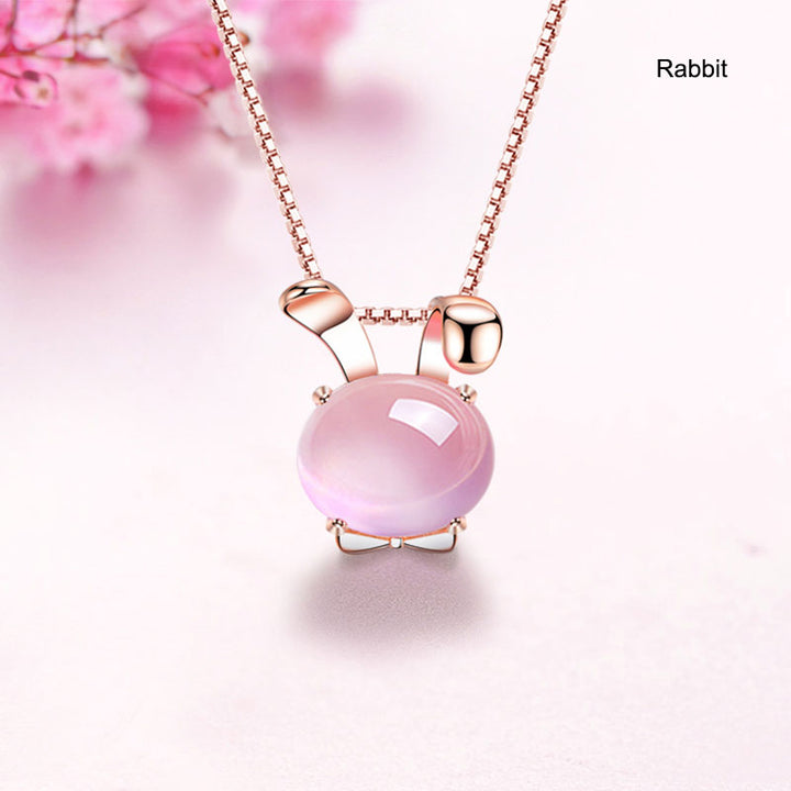 12 Zodiac Animals Crystal Pendant Necklace Christmas Birthday Gift