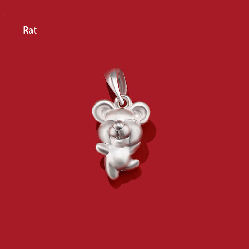 12 Zodiac Animals Silver Pendant Necklace New Year Birthday Gift
